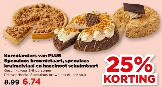 Aanbieding: Speculoos brownietaart, speculaas kruimelvlaal en hazelnoot schuimtaart
