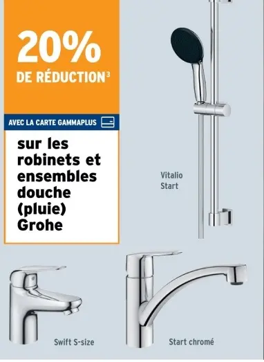 Offre: robinets et ensembles douche (pluie)