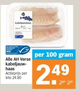 Aanbieding: Alle AH Verse kabeljauw-haas