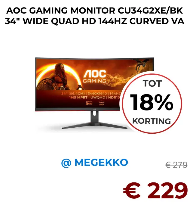 Aanbieding: Aoc gaming monitor cu34g2xe/bk