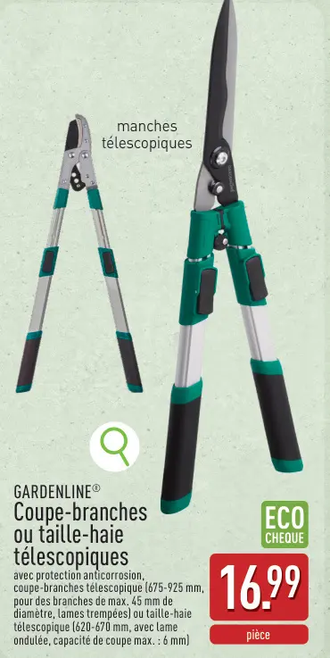 Offre: Coupe-branches ou taille-haie télescopiques