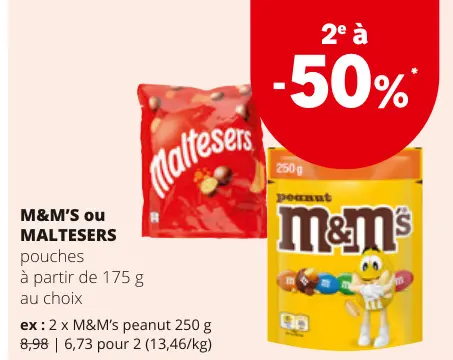 Offre: M&M'S ou MALTESERS