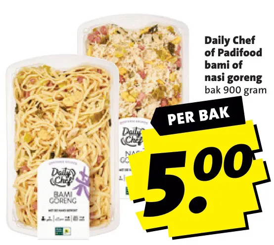 Aanbieding: bami of nasi goreng