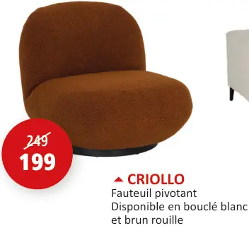 Offre: CRIOLLO Fauteuil pivotant