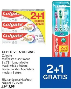 Promotie: Tandpasta assortiment, mondwater MaxFresh of tandenborstels MaxWhite medium