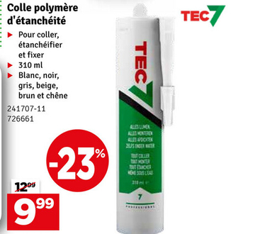 Offre: Colle polymère d'étanchéité