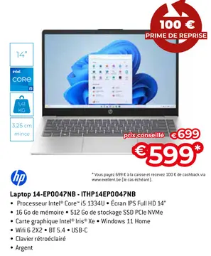 Offre: Laptop 14-EP0047NB - ITHP14EP0047NB