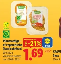 Aanbieding: Plantaardige- of vegetarische (kaas)schnitzel