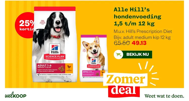 Aanbieding: Alle Hill's hondenvoeding 1,5 t/m 12 kg