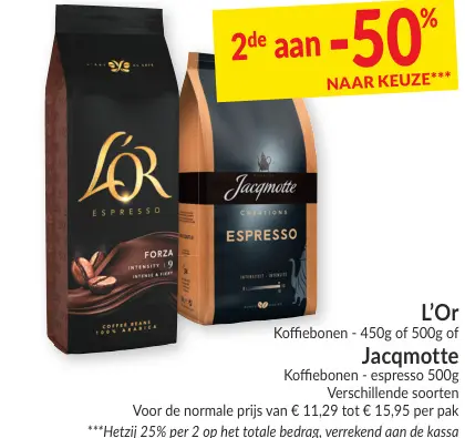 Promotie: Koffiebonen of espresso