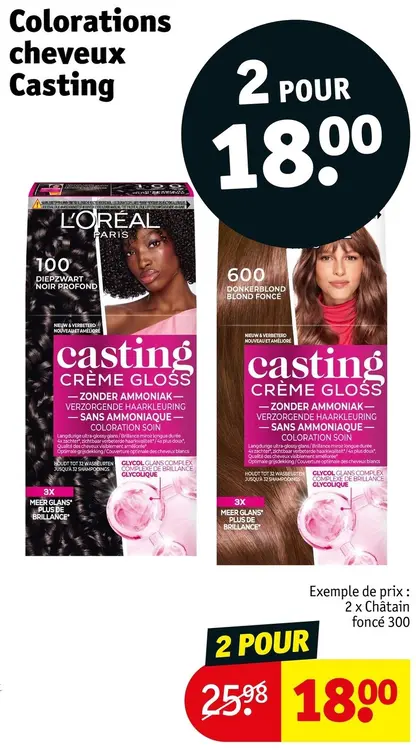 Offre: Colorations cheveux Casting