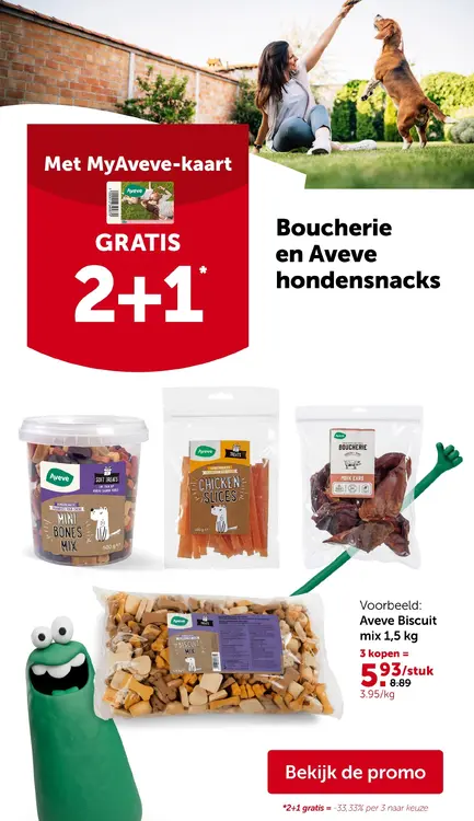 Promotie: Boucherie en Aveve hondensnacks