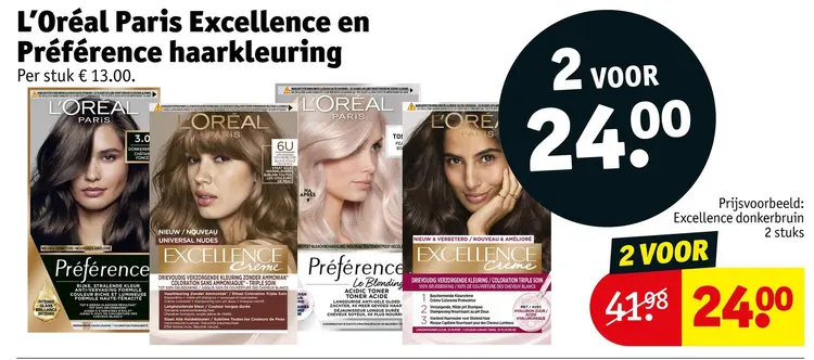 Aanbieding: Excellence en Préférence haarkleuring