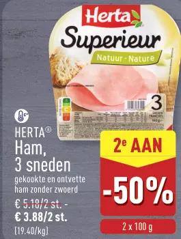 Promotie: Ham, 3 sneden