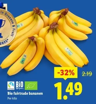 Aanbieding: Bio fairtrade bananen