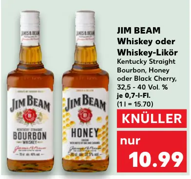 Aanbieding: JIM BEAM Whiskey oder Whiskey-Likör