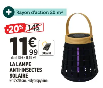 Offre: La lampe anti-insectes solaire