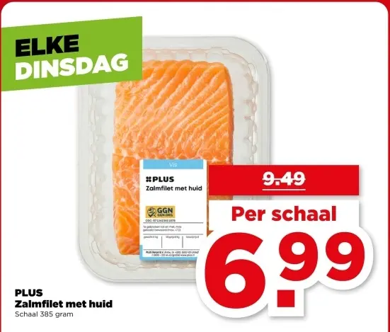 Aanbieding: Zalmfilet met huid