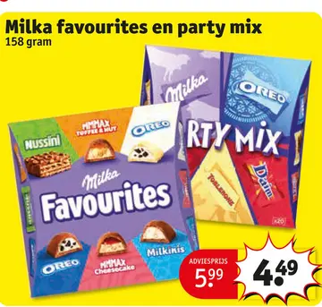 Aanbieding: Milka favourites en party mix