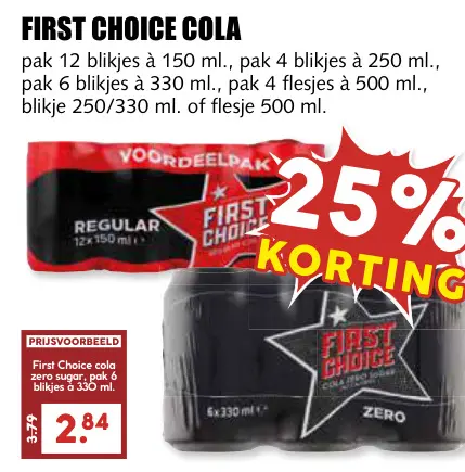 Aanbieding: First choice cola