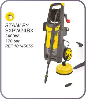Offre: Nettoyeur haute pression stanley sxpw24bx - 2400w - 170 bar - 500l/h - tuyau de 6m - nettoyeur de terrasse - pistolet haute pression