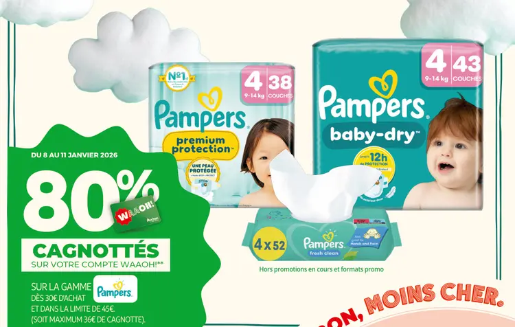 Offre: Pampers premium protection, Pampers baby-dry