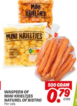 Aanbieding: Waspeen of mini krieltjes naturel of bistro