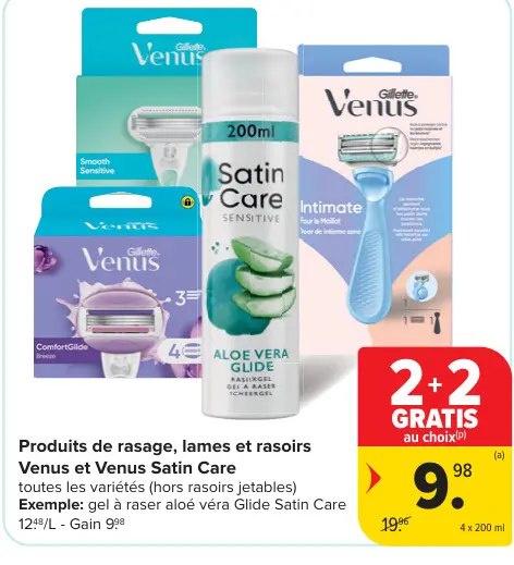 Offre: Produits de rasage, lames et rasoirs