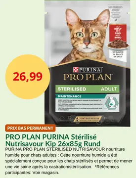 Offre: PRO PLAN PURINA Stérilisé Nutrisavour Kip Run