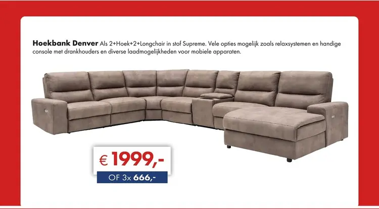 Aanbieding: Denver hoekbank