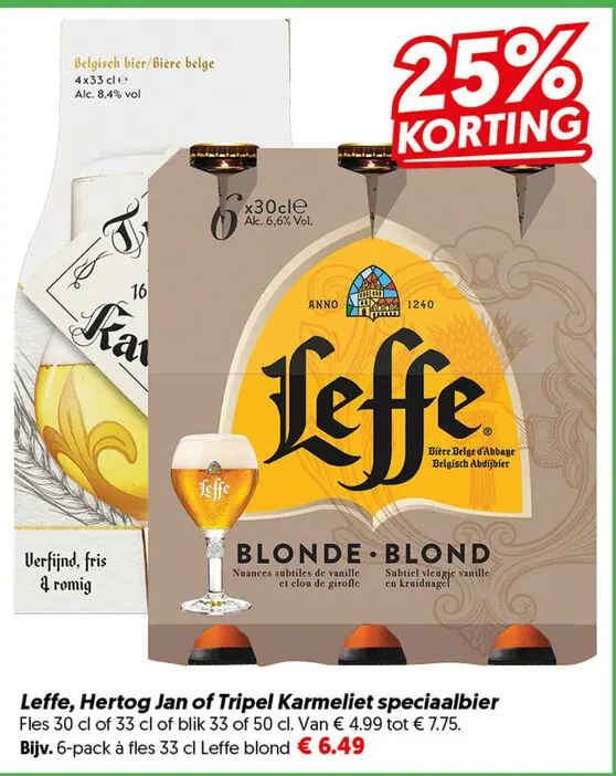 Aanbieding: Leffe, Hertog Jan of Tripel Karmeliet speciaalbier