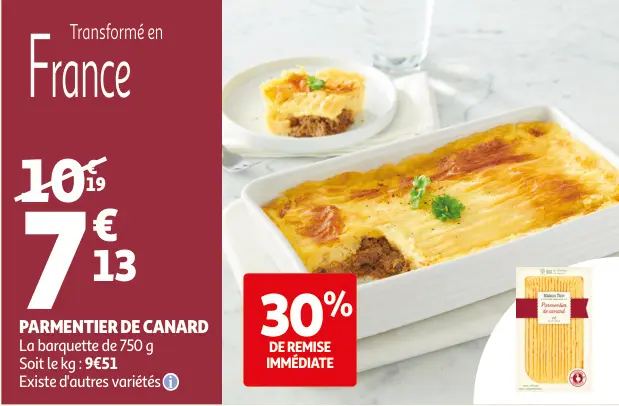 Offre: Parmentier de canard