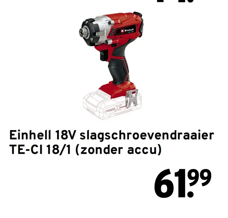 Aanbieding: 18V slagschroevendraaier TE-CI 18/1