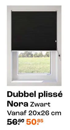 Aanbieding: Dubbel plissé Nora Zwart