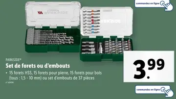 Offre: forets ou d'embouts