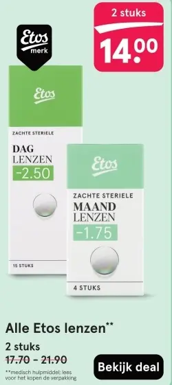 Aanbieding: Etos lenzen