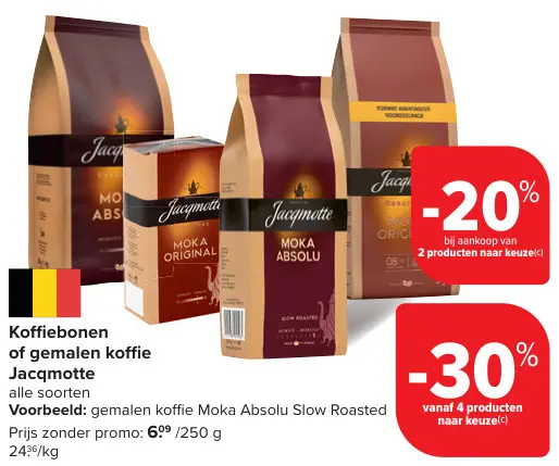 Promotie: Koffiebonen of gemalen koffie