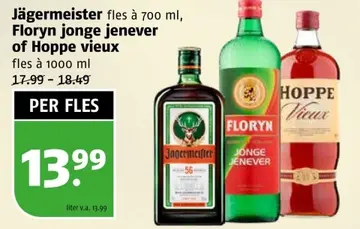 Aanbieding: Jägermeister, Floryn jonge jenever of Hoppe vieux