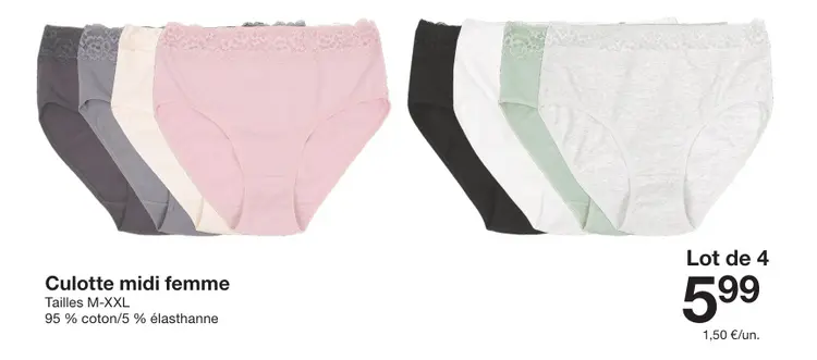 Offre: Culotte midi femme