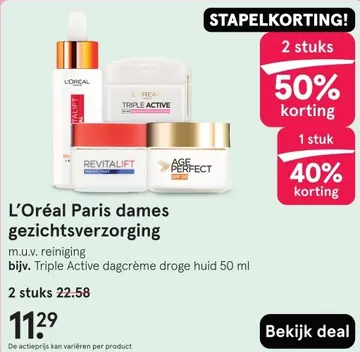 Aanbieding: L'Oréal Paris dames gezichtsverzorging