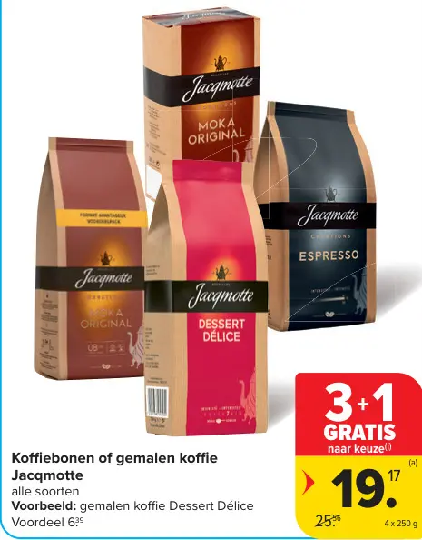 Promotie: Koffiebonen of gemalen koffie