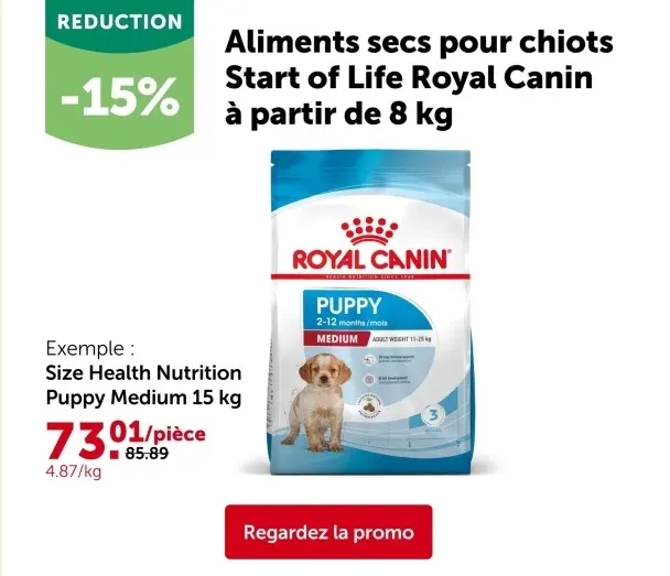 Offre: Aliments secs pour chiots Start 