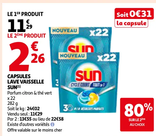 Offre: Capsules lave vaisselle
