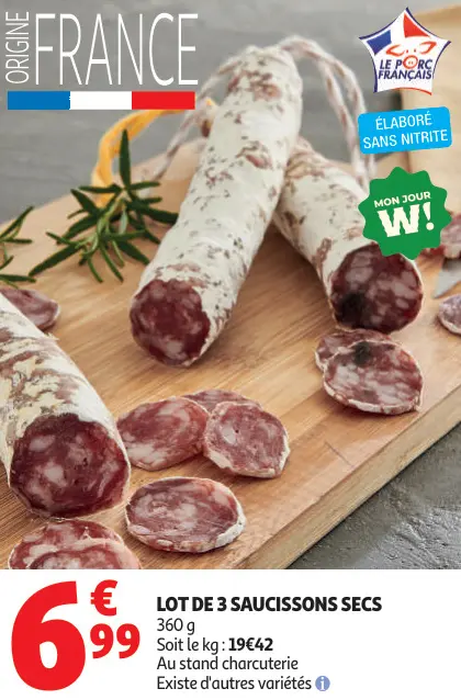 Offre: Saucissons secs