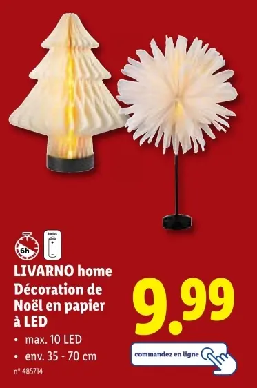 Offre: Décoration de Noël en papier à LED