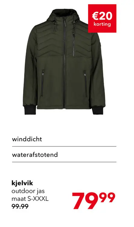 Aanbieding: Kjelvik gewatteerde heren softshell jas groen