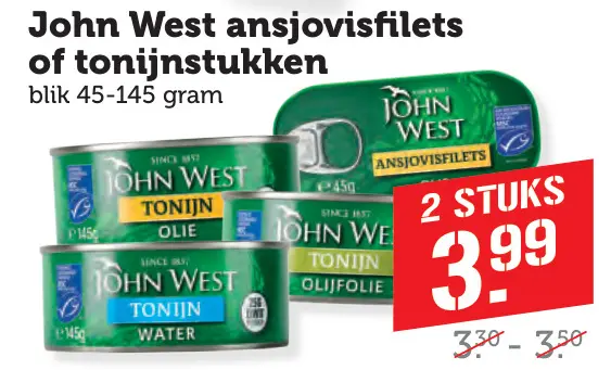 Aanbieding: ansjovisfilets of tonijnstukken
