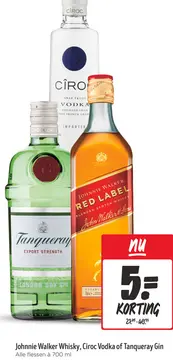 Aanbieding: Johnnie Walker Whisky, Ciroc Vodka of Tanqueray Gin