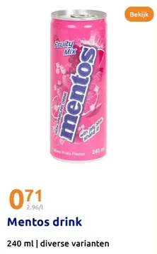 Aanbieding: Mentos drink