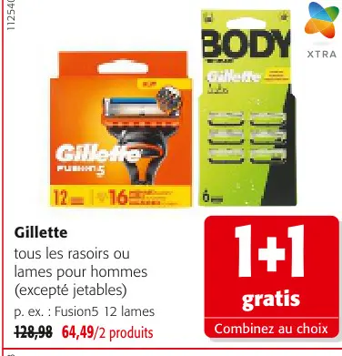 Offre: Gillette tous les rasoirs ou lames pour homme